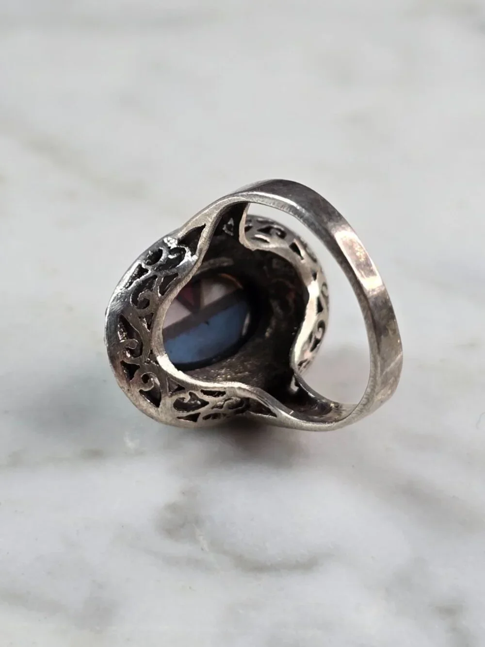 Womens Vintage Estate Sterling Silver Southwestern Zuni Ring 5.2g E654